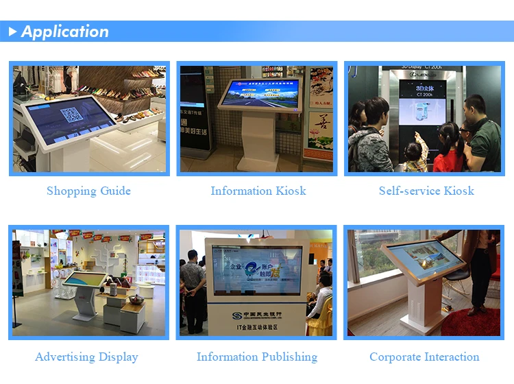 43 55 Inch 1080p Android Multi Floor Standing Touch Screen Kiosk Display Signage Information Monitors