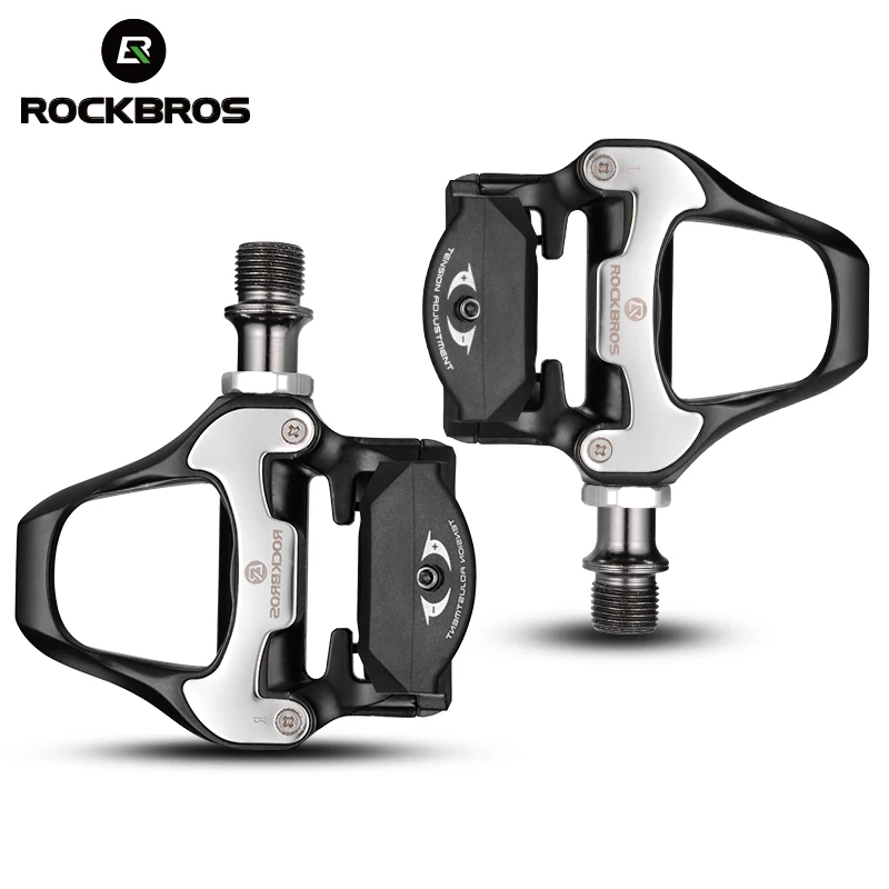 

ROCKBROS SPD-SL Road Bike Bicycle Cycling Self-locking Ultralight Aluminum Alloy Sealed Bearing Bicycle Pedal, Black sliver