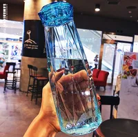 

creative custom logo diamond glass water bottle promotional gifts
