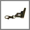 fashion popular gold plated metal mini gun clock keychain
