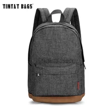 TINYAT Men Male Canvas College Student School Backpack Casual Rucksacks Laptop Travel Bag Backpacks Women Mochila T101 Gray