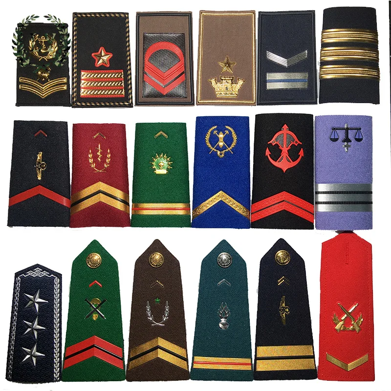 工厂批发金色军装金属装饰肩章