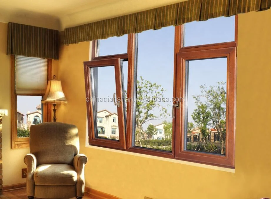 China factory price Customized Aluminium Tilt Turn double glazed Window With Manual Blinds for apartment