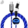 2018 Super Speed EL LED USB Cable 2 in 1 Type-C and Micro USB Glowing Cable Luminous Multi Charger Fast Charging Cables
