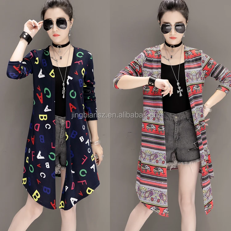 

2018 autumn new design fashion printed women cloak #OCW17005