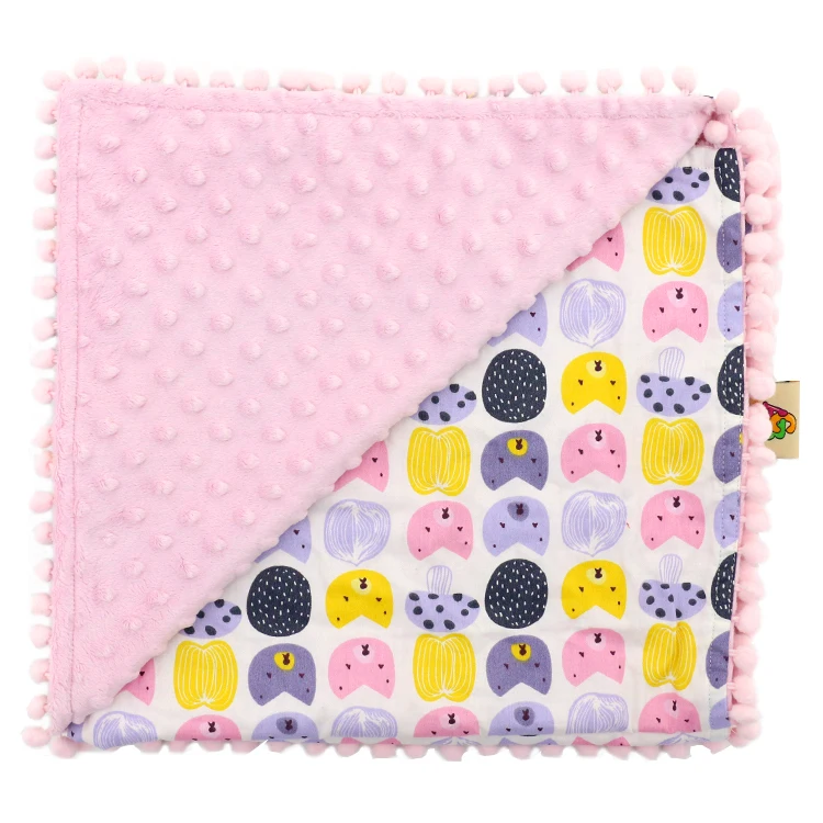

10PCS MOQ Customized Designs 2 Layers Europe Fashion Quilted Minky Baby Blanket, Mint