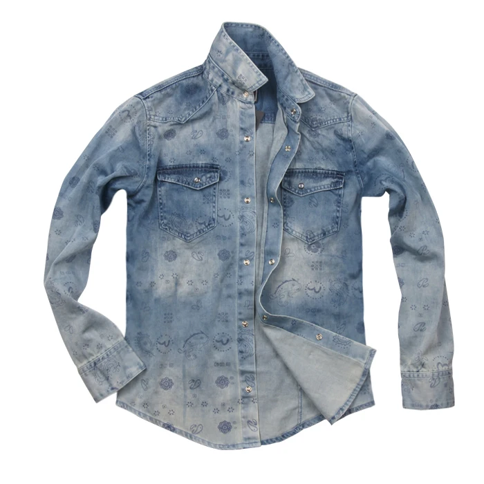 printed denim shirts