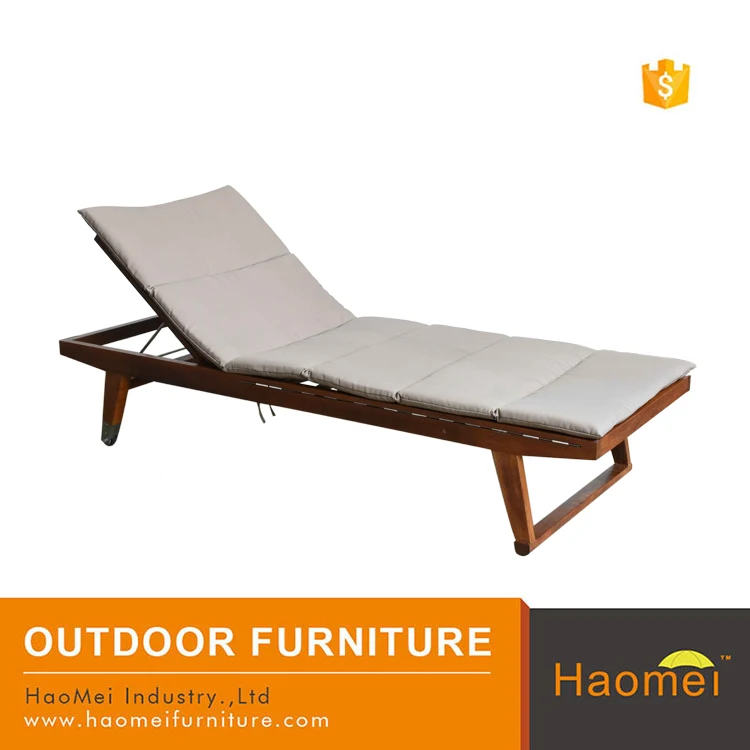 Hormel Leisure Furniture Outdoor Wooden Sun Lounger With Cushions
