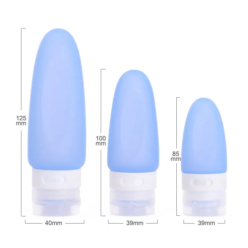 Small Size Silicone Travel Tube Refillable Cosmetic Tubes Silicone