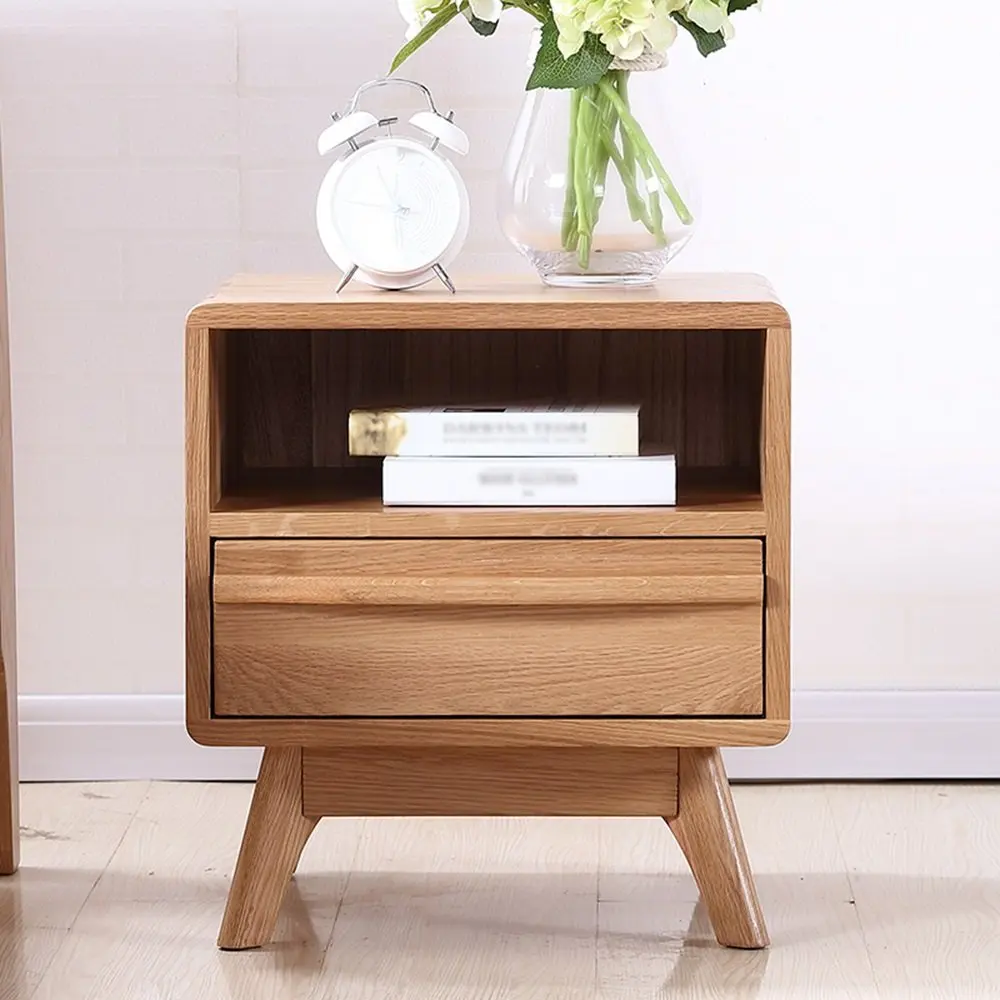 PM-Nightstands Bedside Cabinet Solid Wood Locker Bedroom Corner Cabinet Oak Bedside Table Furniture