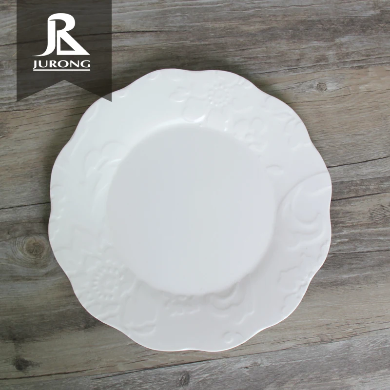 Customized print serving breakfast bulk 10 inch charger dinner side white plastic melamine round plate1
