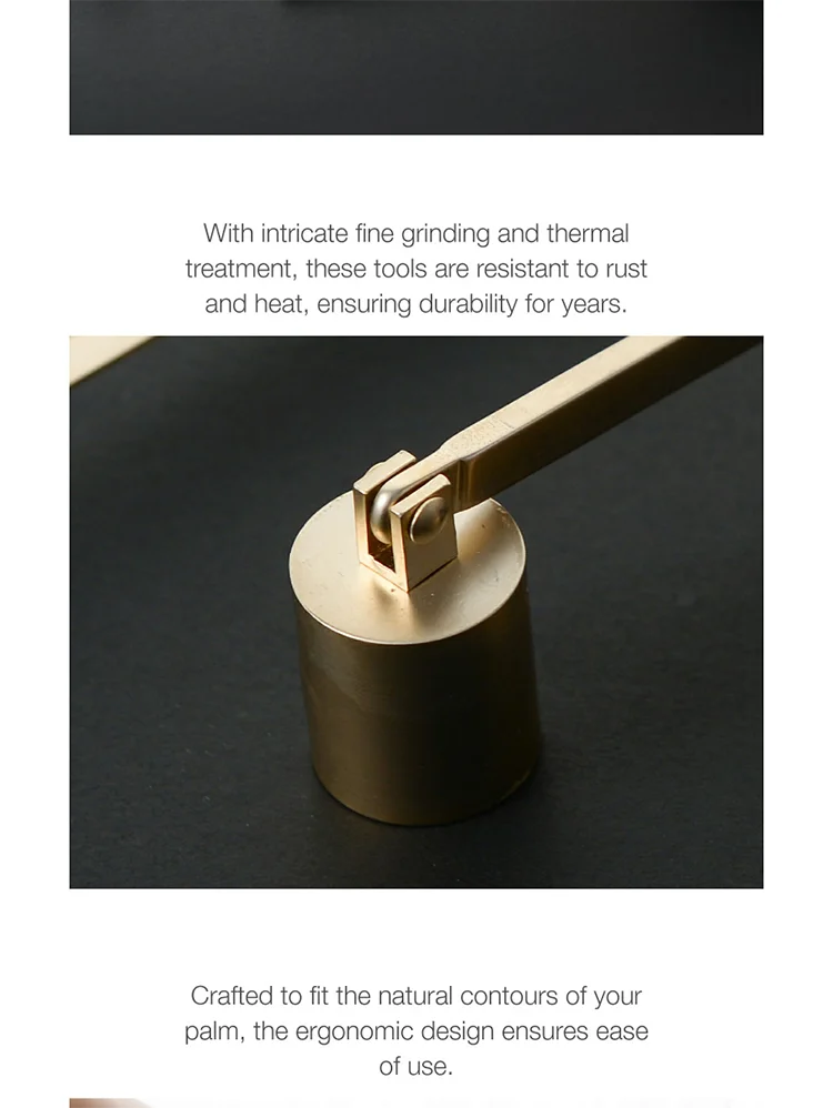 Mescente Wholesale Brass Gold Wick Trimmer And Candle Snuffer Set With