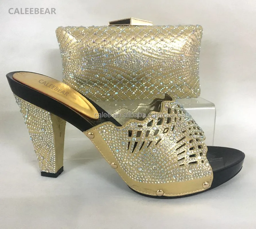 
New design beautiful color italian ladies shoes and bags for sale 