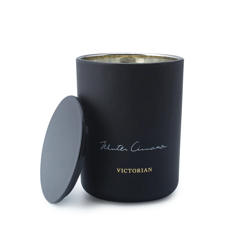 Mescente wholesale luxury custom empty matte black candle holder metal