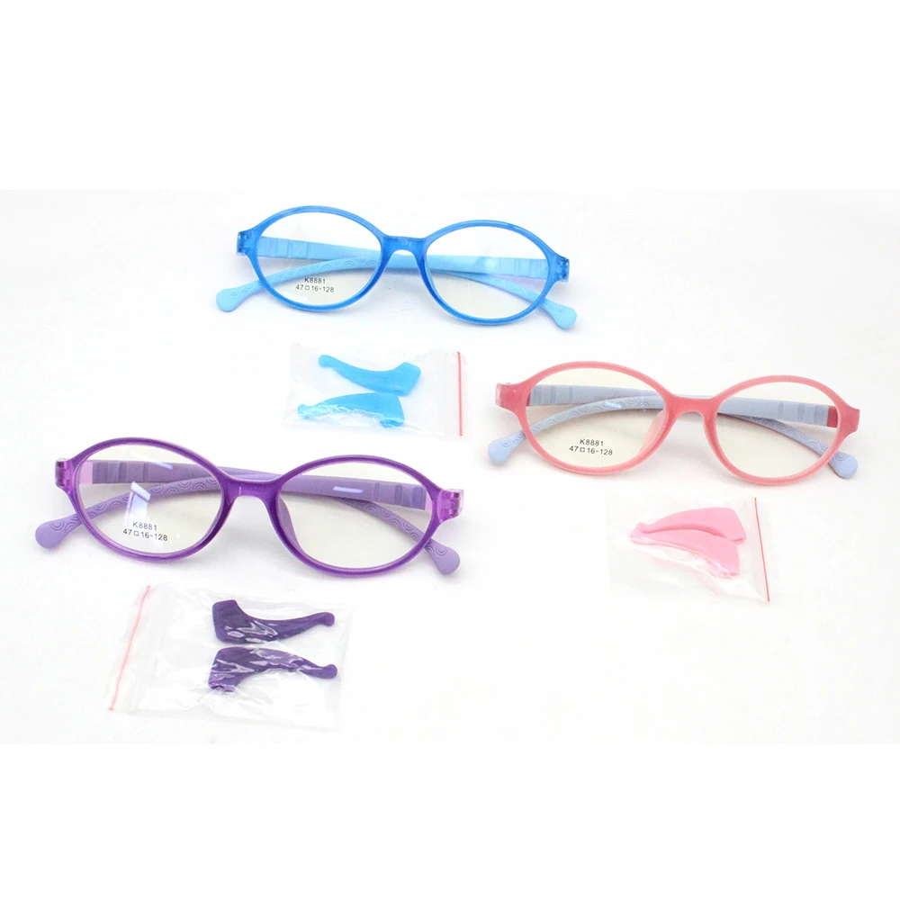

TR90 eye glass prescription glasses wholesale children clear eyeglass frames custom blue light blocking glasses available, 3 colors