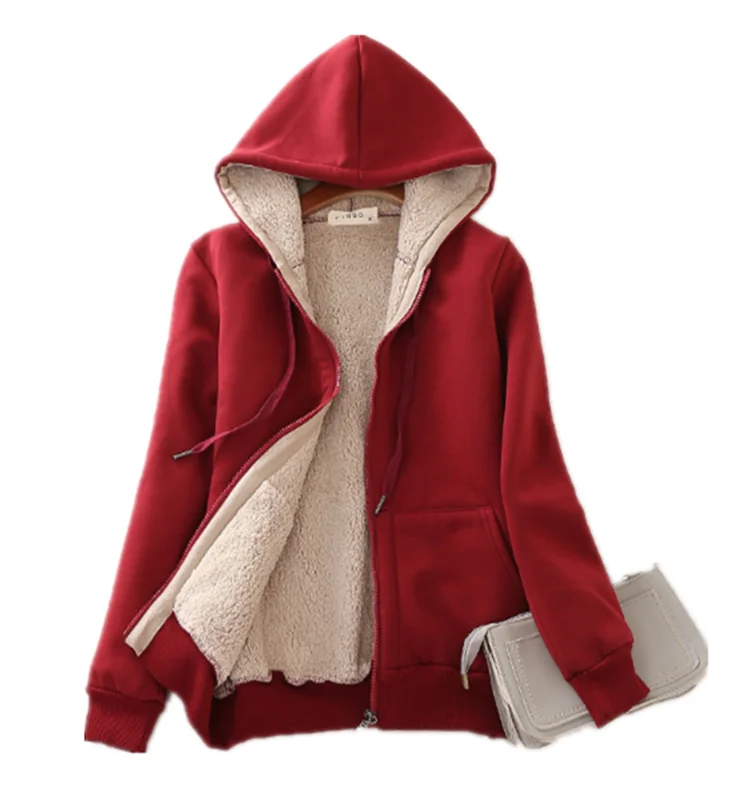 Women's Sherpa Lined Full-zip Hooded Fleece Sweatshirt - Buy ...