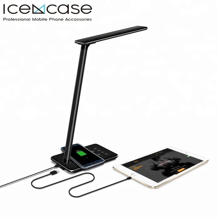 

Smart Wireless Charger Lamp Phone Charging LED Desk Table Folding Eye Protective LED Lamp wireless charger with USB, N/a