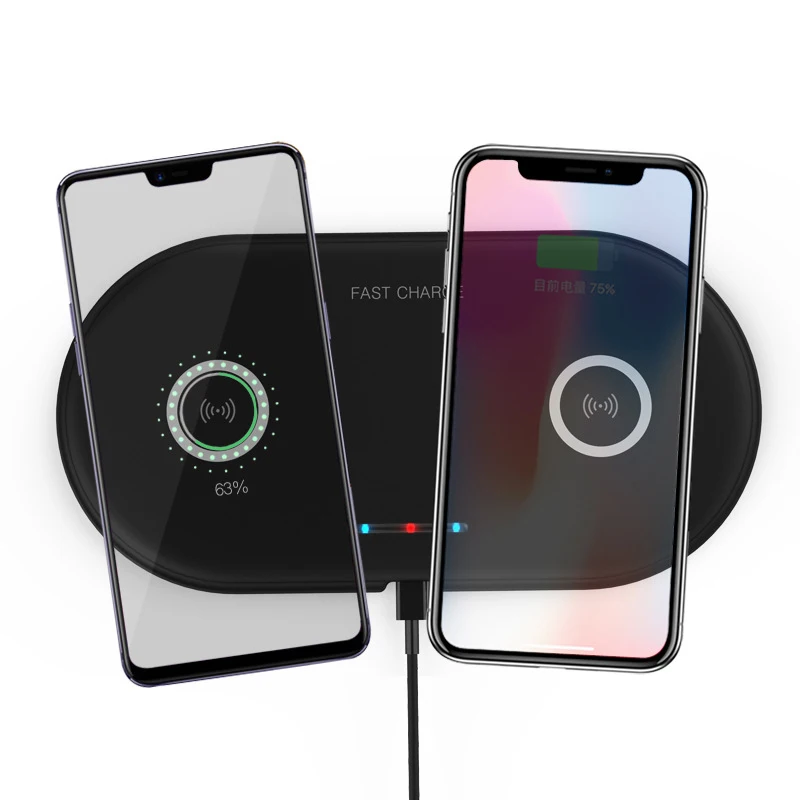 

Qi 2 in 1 Wireless Charger For iPhone X/8/7 Plus Fast Wireless Charging For Samsung s9 plus s8 s7 s6 edge Note5 8 For Huawei