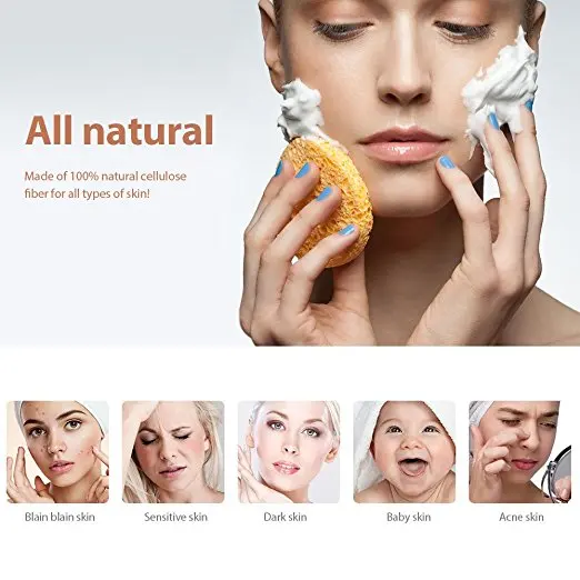 
Natural Durable Compressed Cellulose Sponge For Facial Cleansing 