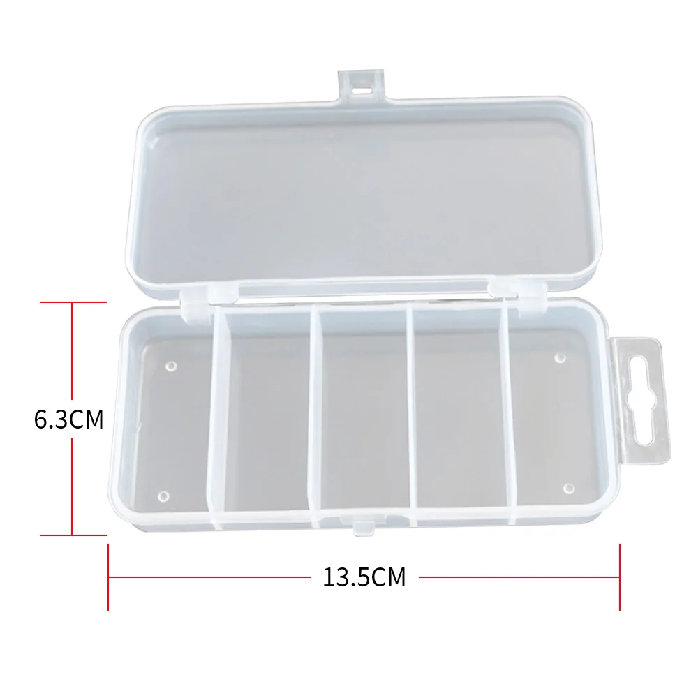 

Single Layer Fish Accessories Transparent Clear Plastic Fishing Lure Tackle Box, Semi-transparent white