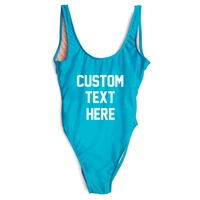 

Custom Text One Piece Swimsuit Summer Bathing Suit Swimwear Women Sexy Bodysuit Beachwear Swim Suit