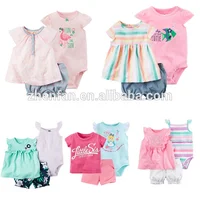 

summer 100%cotton baby short sleeve romper and skirts with short pants