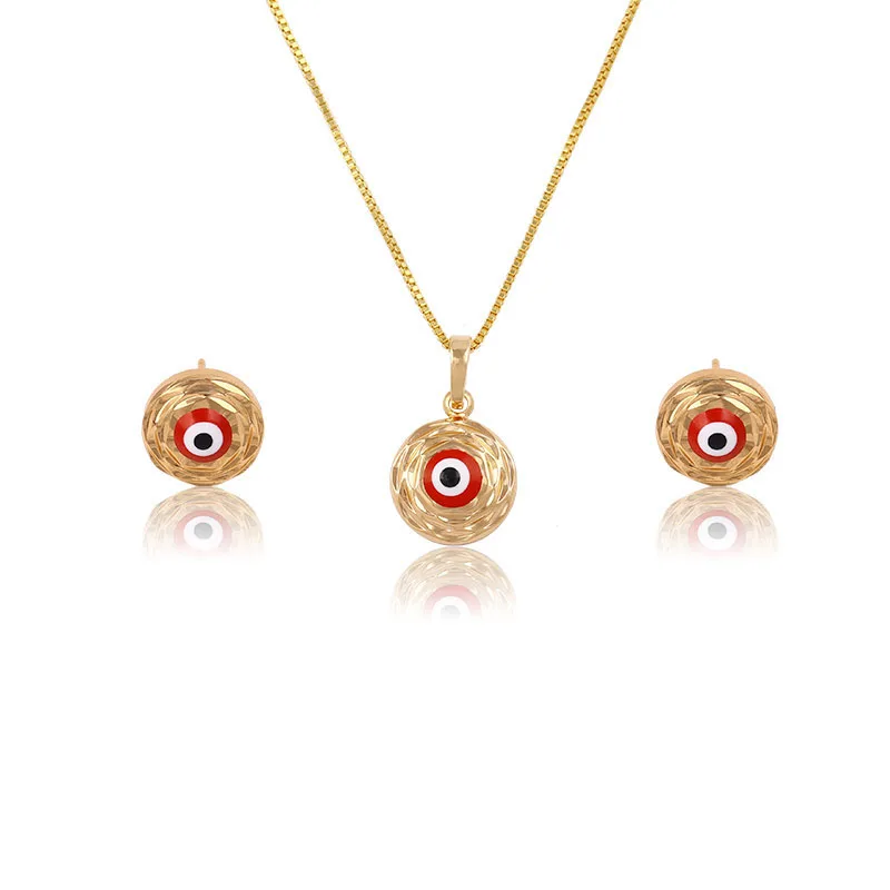 

63595-Xuping Nice design pendant earring price gold set jewelry, Black