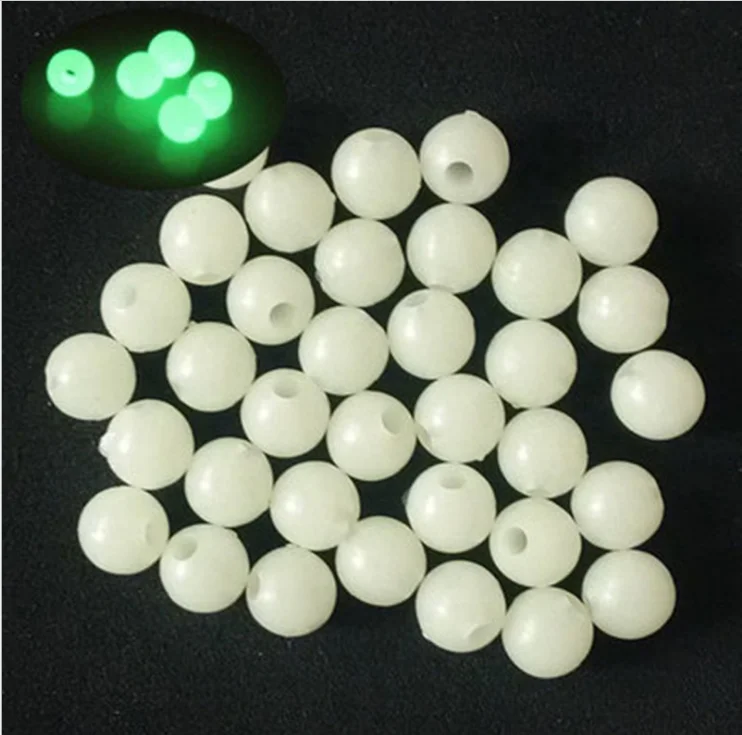 

100 pieces/pack fishing flat luminous block bead fishing group round block bean lure fish fluorescent lua soft bait accessories