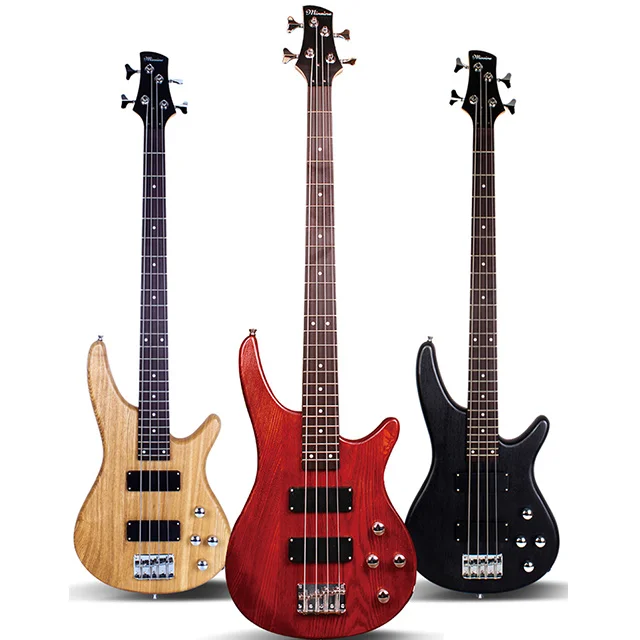 

Factory Wholesale price 4 string 24 fret connected body electric bass guitar