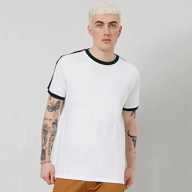 

OEM Factory men new design pique side stripe sport t-shirt, Customized color