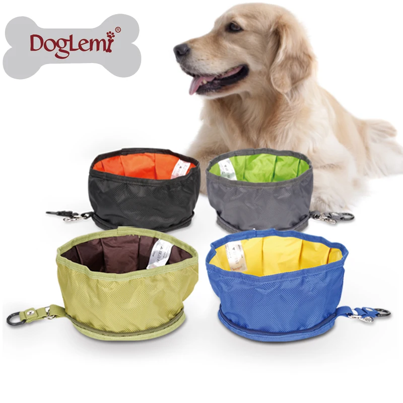 

Travel Outdoor Portable Pet Dog Water Bowl Waterproof Collapsible Dog Bowl, Black, blue, grey, green