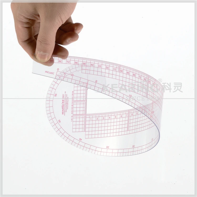 3In1 Styling Design Multifunction Plastic Ruler French Curve Hip Straight Ruler