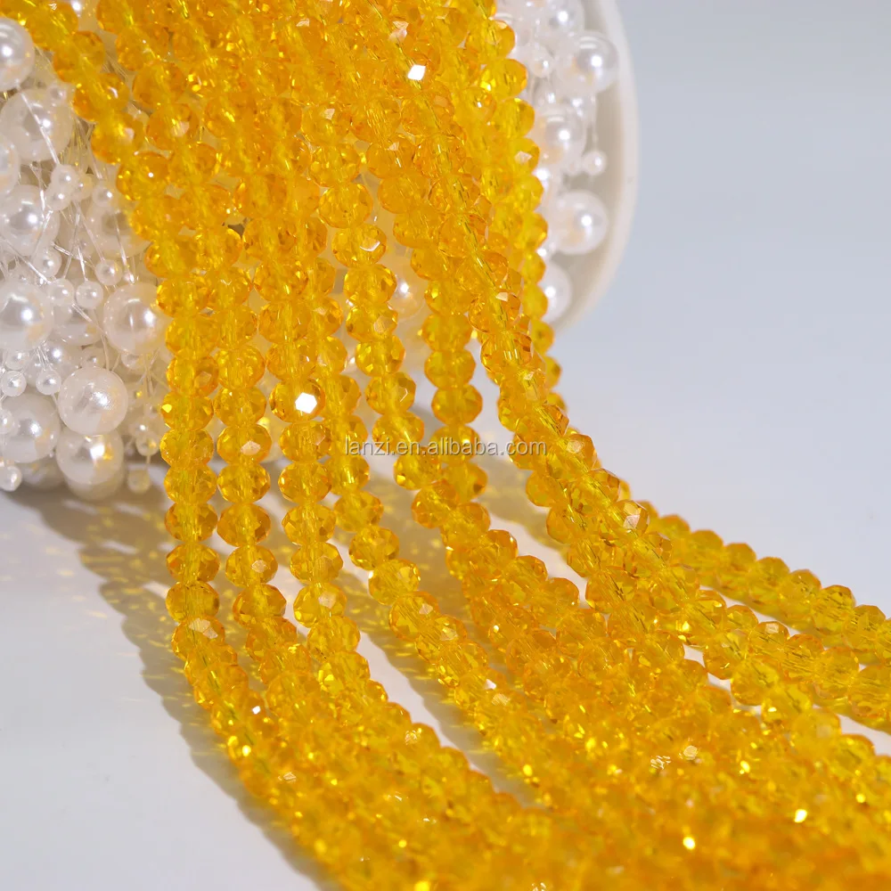 4mm,6mm,8mm,10mm Yellow Crystal Glass Bead In Bulk Buy Yellow Crystal Bead,Yellow Crystal