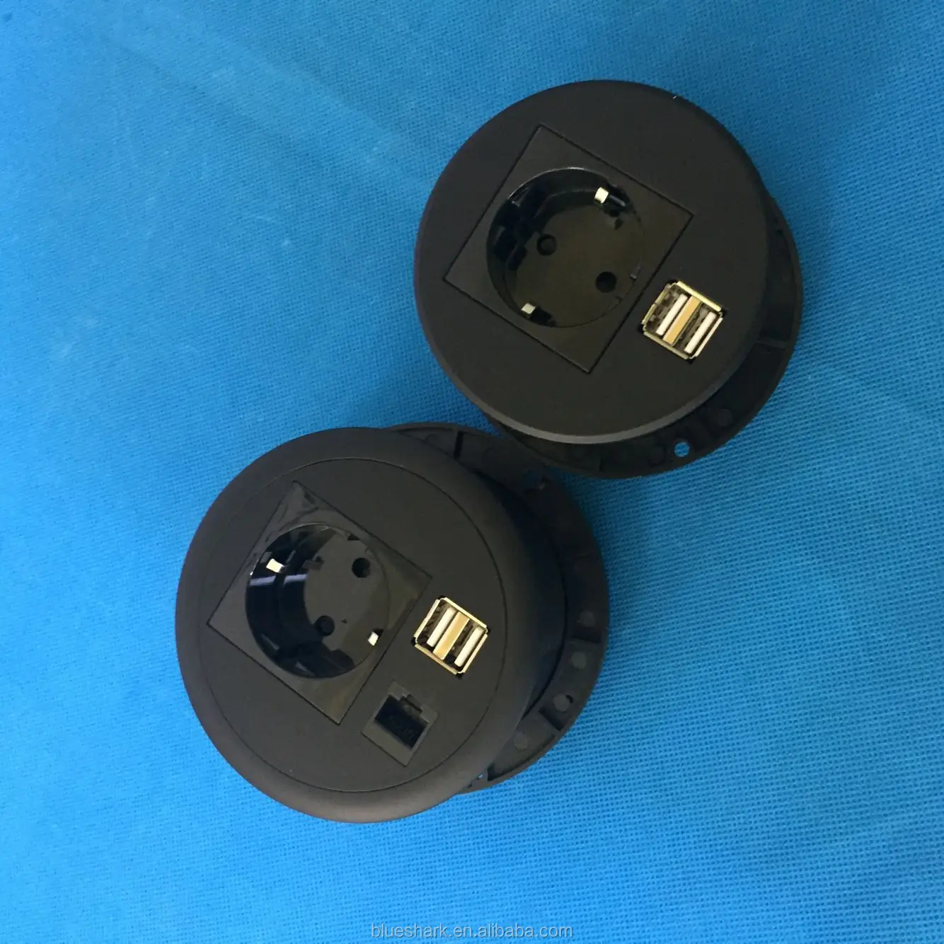 In Desk Table Schuko Usb Grommet With 1 Schuko Power 2 Usb Charger