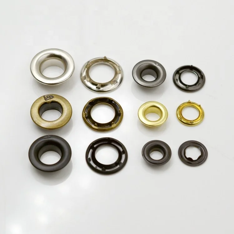 Nickle color 15mm round eylets brass eyelet and   washer 