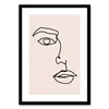 New Fashion Woman Face Sketch One Line Drawing canvas Painting wall art for home deco