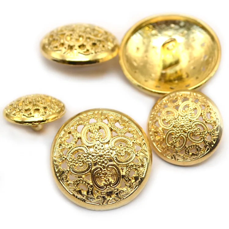 

Wholesale High-quality Metal Coat Buttons Vintage Hollow Carved Coat Windbreaker Buttons Small Suit Buttons, Gold