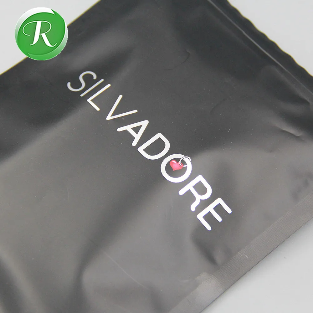 Matte Black Plastic Ziplock Apparel Packaging Bags With Zipper Buy