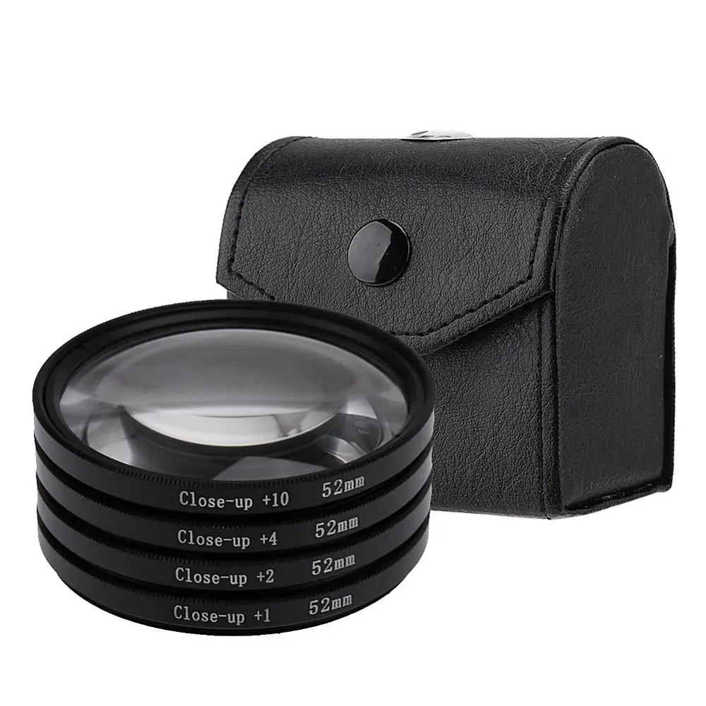 52mm 67mm 72mm 77mm Macro Close-Up Filter Set +1 +2 +4 +10 Lens with Pouch Macro Lens Filter Kit for Canon DSLR Camera