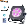 5X18W rgbwa+uv 6in1 Wireless Dmx Battery Powered Led Slim Flat Par Wedding Fashion Events Led Up lighting with Remote Price