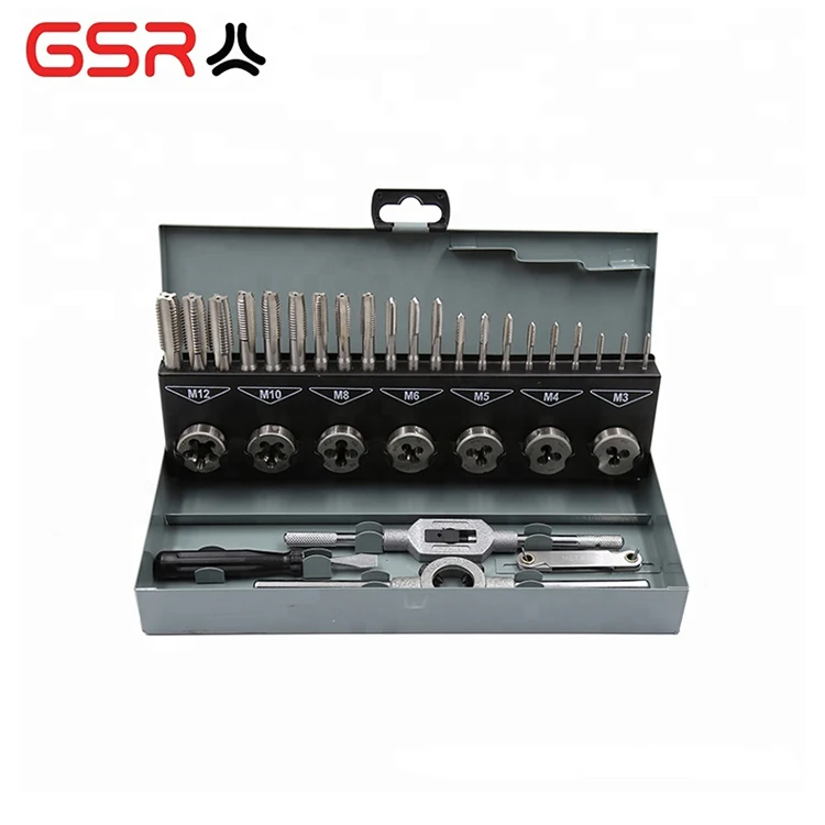32pcs Metric,Fine Thread Tap And Die Set Hss Steel Tap Handle/ Die M2