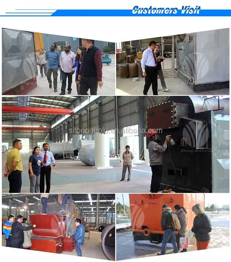 customer visiting of Chain Grate Stoker Coal fired Hot Water Boilers for School Heating