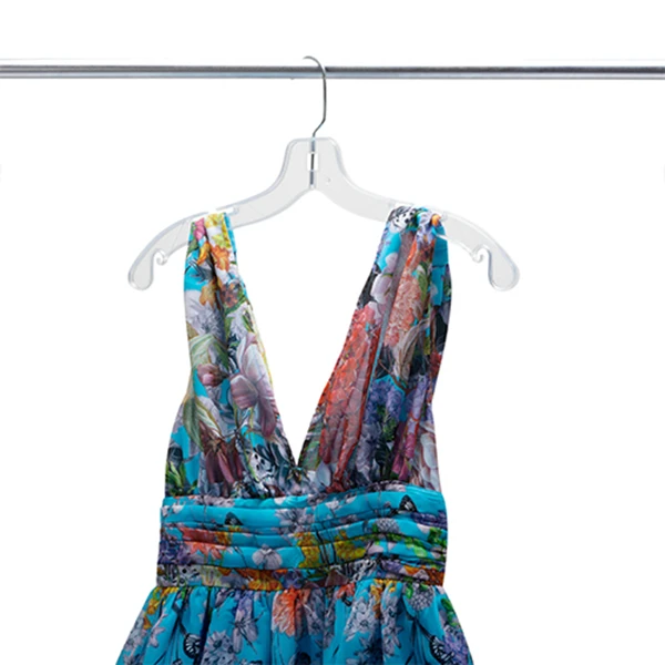 43cm Thick Plastic Hangers , Transparent Plastic Dress Hangers