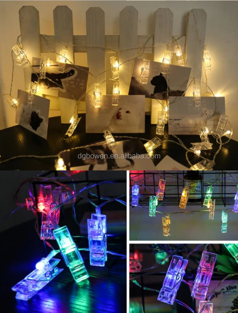 Led Photo Clip String Lights Holder Fairy Lights For Hanging Photos