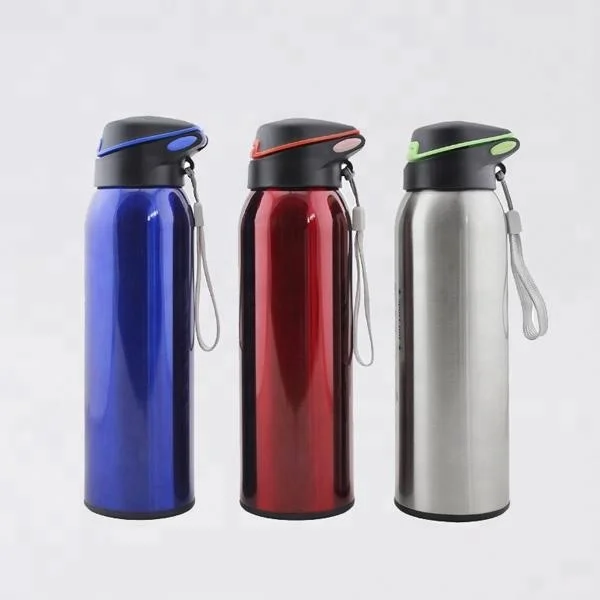 Customized Logo 430ml One Touch Open Double Wall Insulated Stainless Steel Sports Water Bottle Vacuum Cup With Straw Lid
