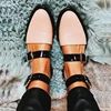 2019 Fashion Trends ladies shoes Color block Buckle Flats