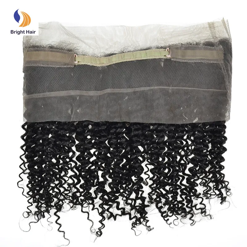 

cheap kinky curly 360 lace frontals with baby hair, Black
