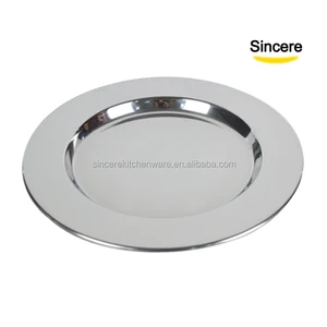 Image of Silver Wedding 30cm Charger Plate Stainless Steel High Quality Shiny Polishing