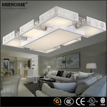 cheap wholesale rectangle led ceiling lamp modern flower printing