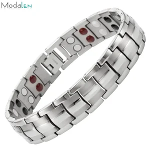 Modalen Amazon Hot Sale Pure Titanium Germanium Magnetic Magnet Energy Bracelet For Man